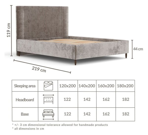 Ceglaste tapicerowane łóżko dwuosobowe ze schowkiem ze stelażem 140x200 cm Etero – Maison de Rêve
