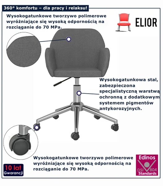 Szary biurowy fotel obrotowy regulowany S4-D96