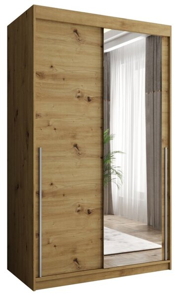 Szafa przesuwna z lustrem Garderoba SIMA T2 120 artisan + u. srebrny