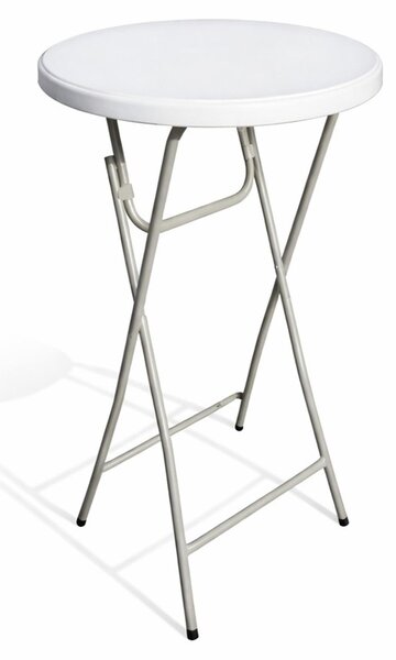 Stół koktajlowy składany Ø 60 cm, wysokość 110 cm - Biały