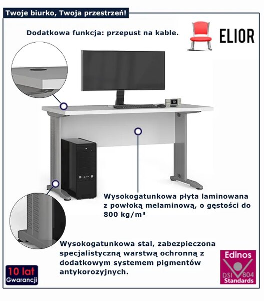 Białe biurko komputerowe A1-F72