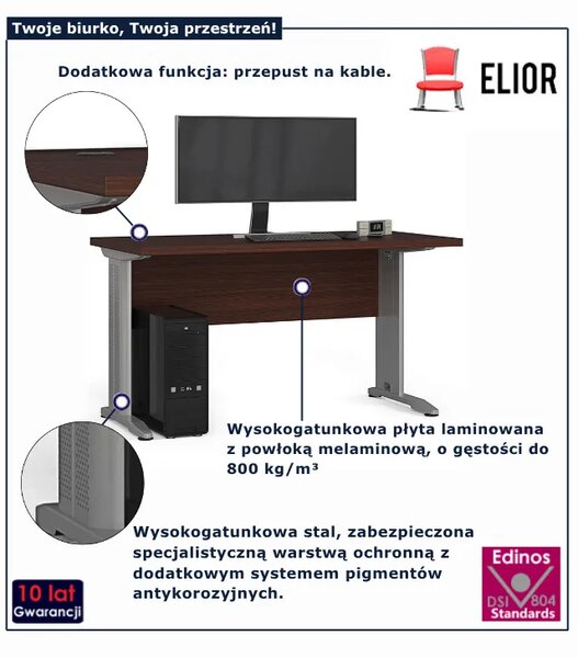 Biurko nowoczesne do pracy wenge K1-W01