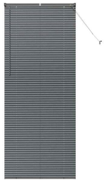 Nowoczesne żaluzje weneckie ciemnoszare z aluminium 220 x 90 cm