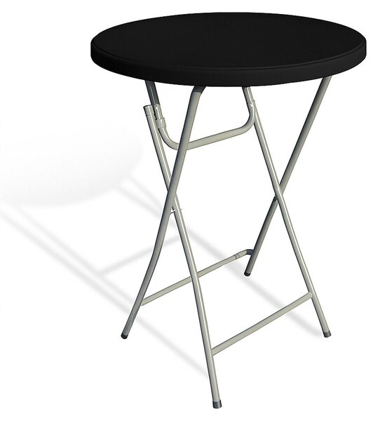 Stół koktajlowy składany Ø 80 cm, wysokość 110 cm - Czarny