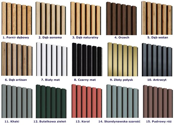Akustyczne panele lamelowe 2 szt. khaki H4-S18