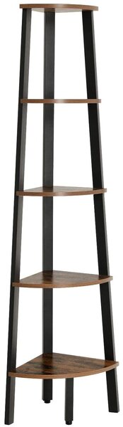 Regał narożny TAYLOR 5 półek 159x34 cm, rustykalny brązowy