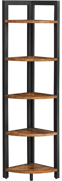 Rogowy regał TAYLOR 5 półek 150x30 cm, rustykalny brązowy
