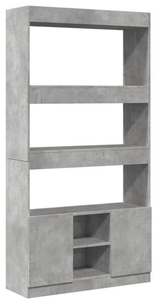 Kredens, szarość betonu, 92x33x180 cm, materiał drewnopochodny