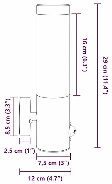 Czarny kinkiet zewnętrzny F022-CervinH7-S01