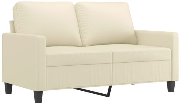 Sofa, 2-osobowa kremowy, 120 cm, sztuczna skÃ³ra