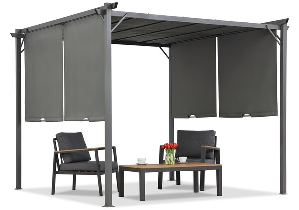 Antracytowa pergola tarasowa Sevilla 3x6m Garden Point