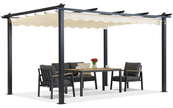 Pergola tarasowa Barbados 3x3 m Garden Point antracyt-beż