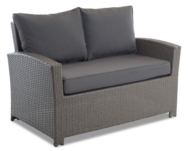Sofa ogrodowa dwuosobowa technorattanowa Parma antracyt Garden Point