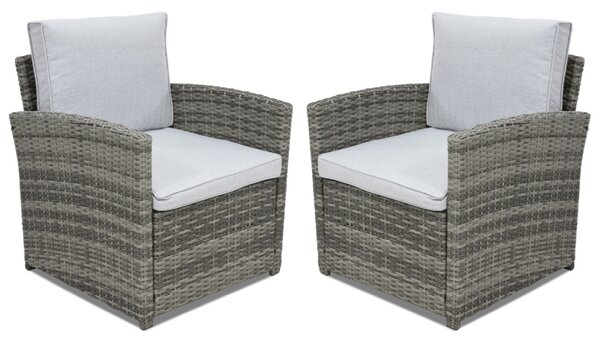 Fotel z technorattanu Monaco Garden Point szary - komplet 2 sztuk