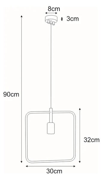Loftowa lampa wisząca kwadrat - S085-Nopas