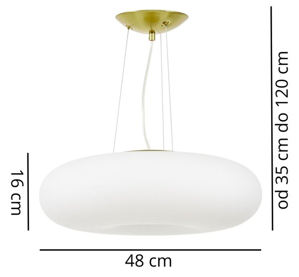 NOWOCZESNA LAMPA WISZĄCA BIAŁO-ZŁOTA BIANTE D48
