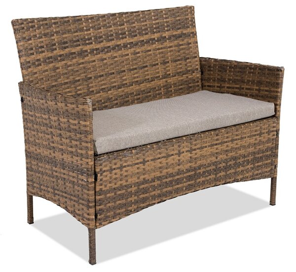 Sofa dwuosobowa z technorattanu Calabria Premium Garden Point brązowa