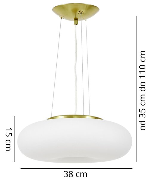 LAMPA WISZĄCA SUFITOWA NOWOCZESNA BIAŁO-ZŁOTA BIANTE D38