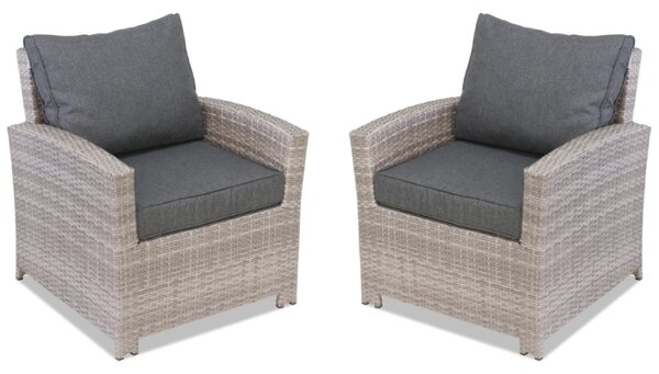 Fotele technorattanowe zestaw Parma szary Garden Point