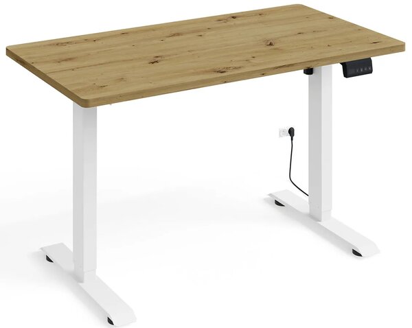 Biurko elektrycznie regulowane dąb artisan + biały B1-T43