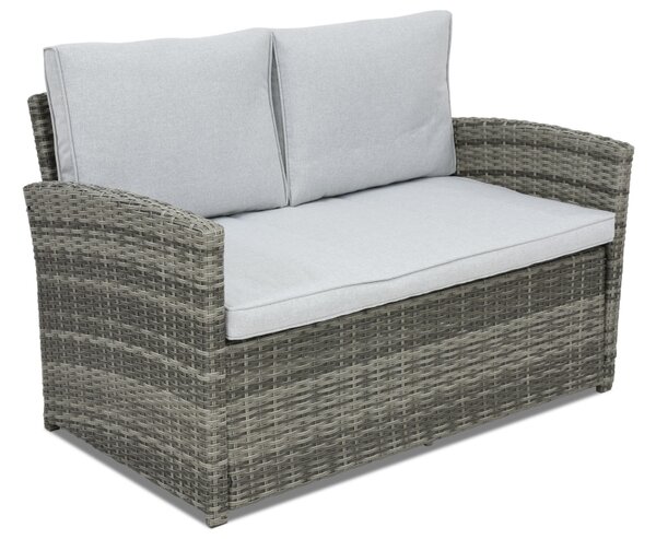 Sofa dwuosobowa z technorattanu Monaco Garden Point szara