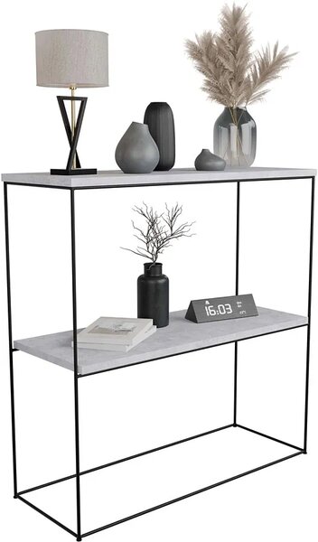 Konsola nowoczesna pod lustro beton + czarny K3-B87