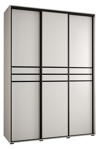 Szafa przesuwna wysoka Davos 10 170, gł. 60 cm biały + biały + czarny