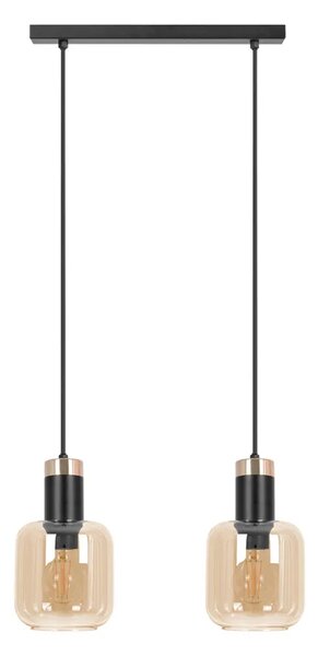 Lampa z podwójnym kloszem wisząca beżowa F1-R14