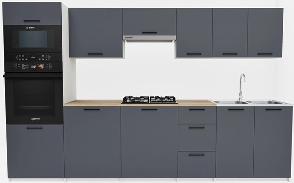 Antracytowy zestaw mebli kuchennych S9-L60