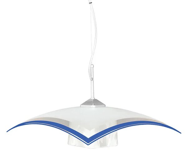 Biało-niebieska kuchenna lampa wisząca S6-P49