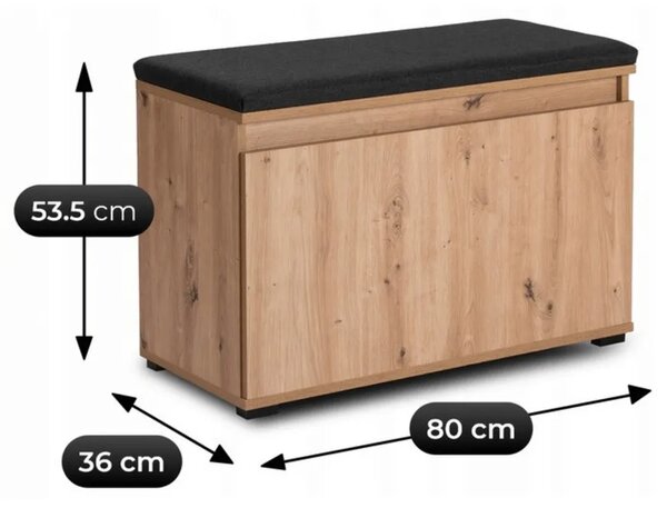 Stylowa szafka na buty z siedziskiem 80 cm Z8-P09