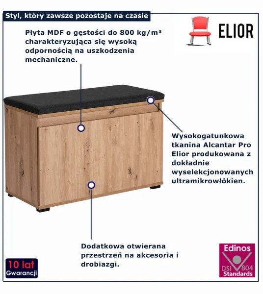 Stylowa szafka na buty z siedziskiem 80 cm Z8-P09