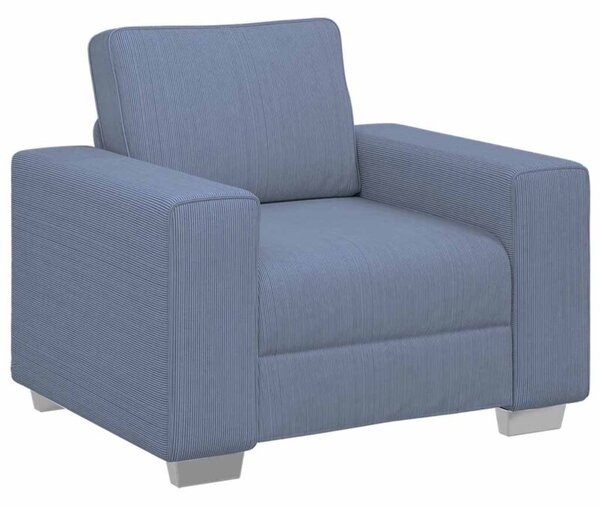 Sofa fotel niebieski 100x77x82 cm tkanina corduroy