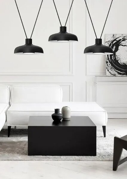 Czarna loftowa lampa wisząca led - K610-Segro