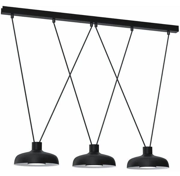 Czarna loftowa lampa wisząca led - K610-Segro