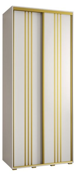 Szafa przesuwna wysoka Davos 6 120, gł. 60 cm biały + biały + złoty