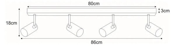 4-punktowa lampa sufitowa regulowana C3-H30