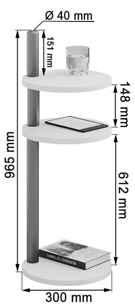Stolik pomocniczy beton + złoty R0-R53