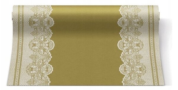 Bieżnik stołowy złoty koronka fizelina elegancki 40cm x 24m
