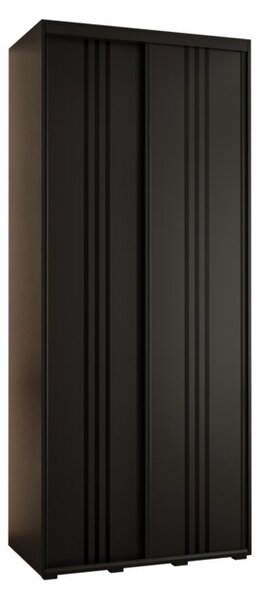 Szafa przesuwna wysoka Davos 6 120, gł. 45 cm czarny + czarny + czarny