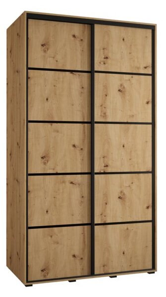 Szafa przesuwna wysoka Davos 4 140, gł. 60 cm artisan + artisan + czarny