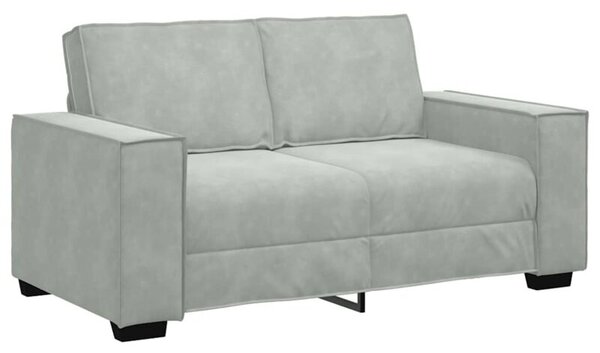 Sofa 2-osobowa, jasnoszara, 160x78x84 cm, tapicerowana aksamitem
