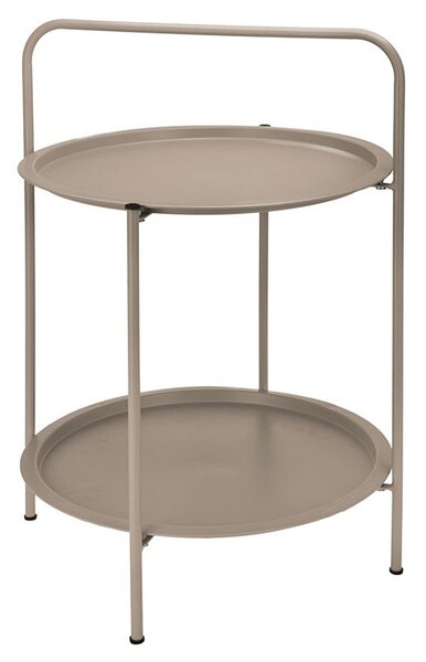 Metalowy stolik pomocniczy VARIO średnica 50 cm, beżowy
