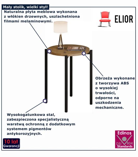 Nowoczesny stolik kawowy dąb lancelot D4-G96
