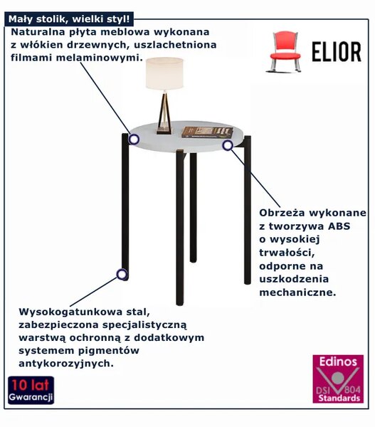 Biały okrągły stolik kawowy G6-L13