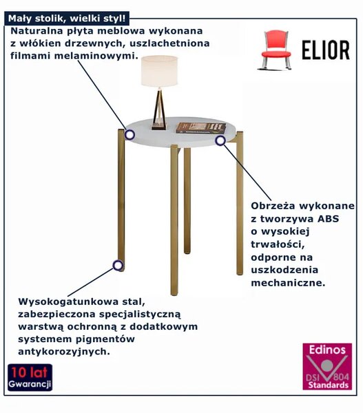 Biały okrągły stolik kawowy L2-F87