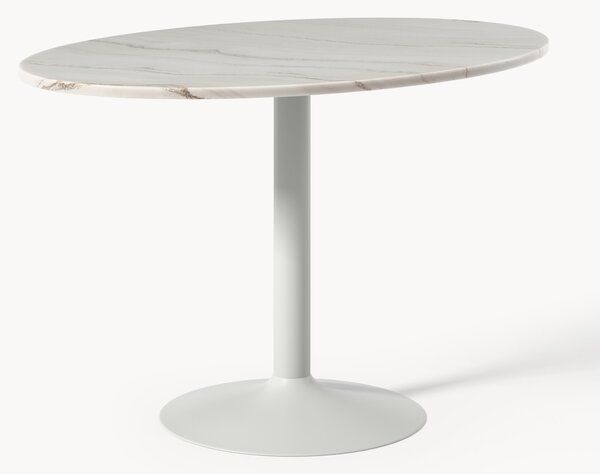 Owalny stół do jadalni z marmurowym blatem Miley, 120 x 80 cm