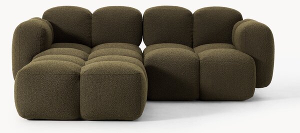Sofa modułowa Bouclé z pufem Tayla (2-osobowa, lewostronna/prawostronna)