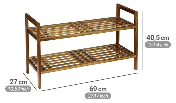 Regał na buty z litego drewna akacjowego w naturalnym kolorze 69x40,5x27 cm Fondi – Wenko