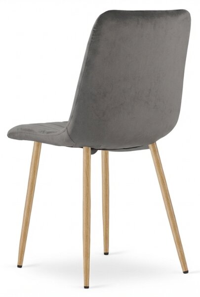 Szare aksamitowe krzesło LAVA PEWTER GREY
